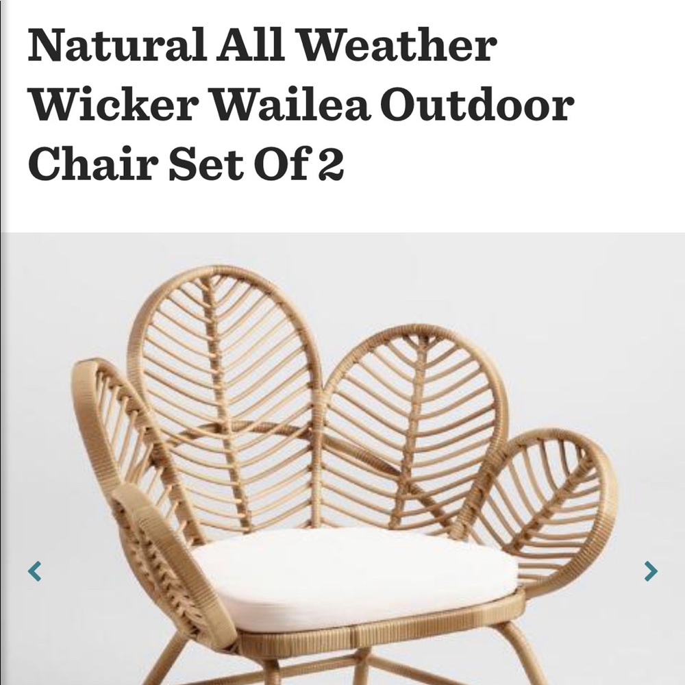 In search of Cost Plus World Market Wicker Wailea Chair Set Of 2 - Picture 2 of 2